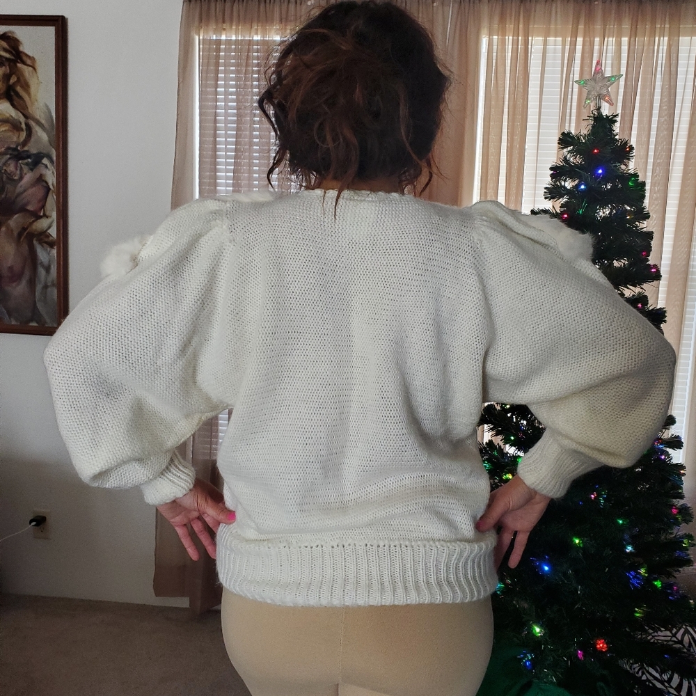 Vintage Rabbit Fur Balloon Sleeve Sweater - Picture 2 of 6
